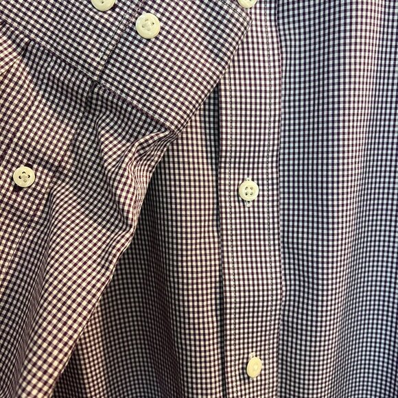 Full Cotton High Quality Button Down // Black Brown Fitted Non-Iron Men's XL - Picture 3 of 7